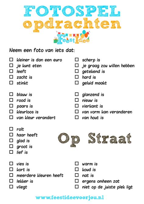 foto opdrachten spel volwassenen|Leuke opdrachten